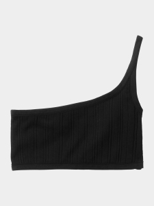 [KEnTe] Cotton One Shoulder Bra(BLACK-S/M)